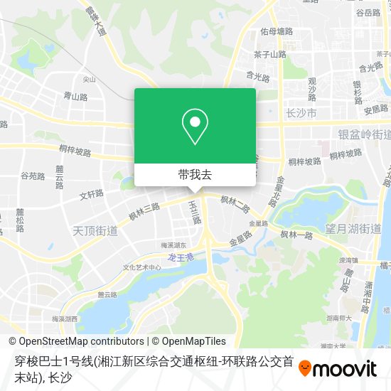 穿梭巴士1号线(湘江新区综合交通枢纽-环联路公交首末站)地图