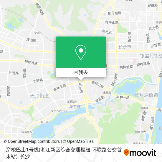 穿梭巴士1号线(湘江新区综合交通枢纽-环联路公交首末站)地图