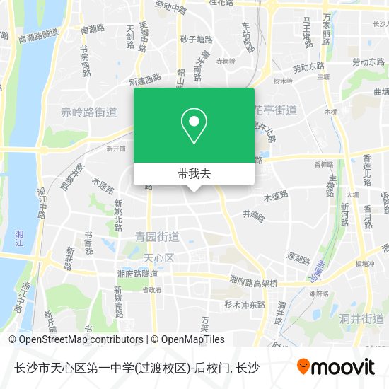 长沙市天心区第一中学(过渡校区)-后校门地图