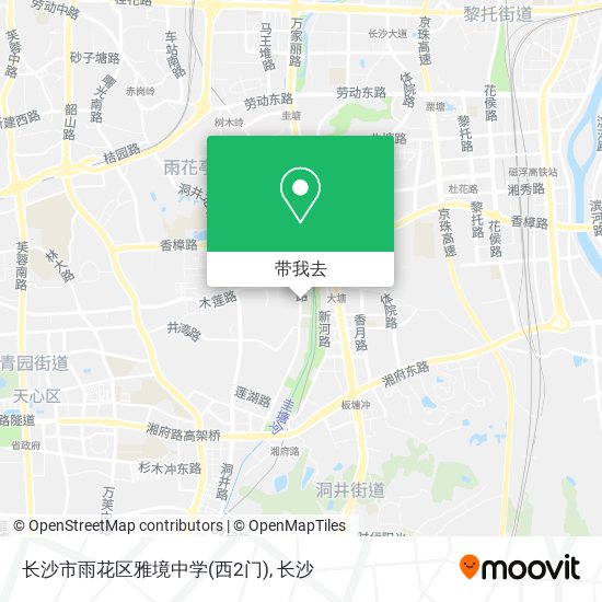 长沙市雨花区雅境中学(西2门)地图