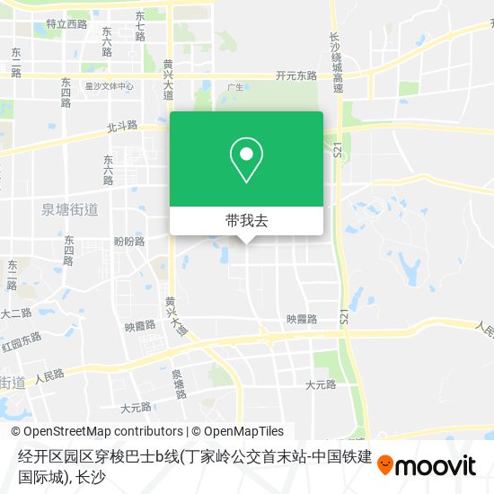 经开区园区穿梭巴士b线(丁家岭公交首末站-中国铁建国际城)地图
