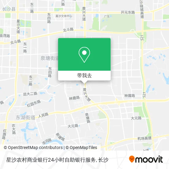 星沙农村商业银行24小时自助银行服务地图