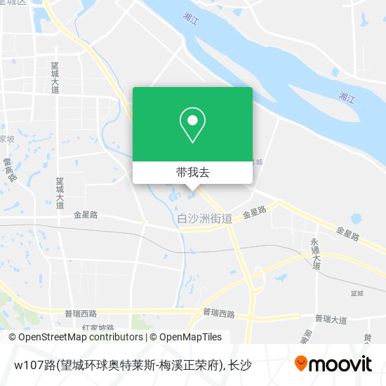 w107路(望城环球奥特莱斯-梅溪正荣府)地图