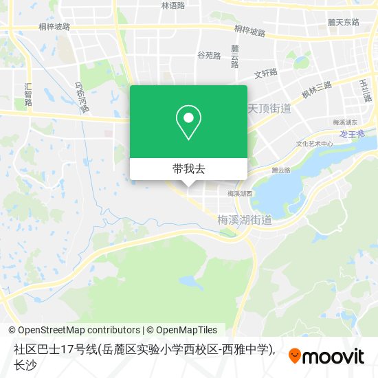 社区巴士17号线(岳麓区实验小学西校区-西雅中学)地图