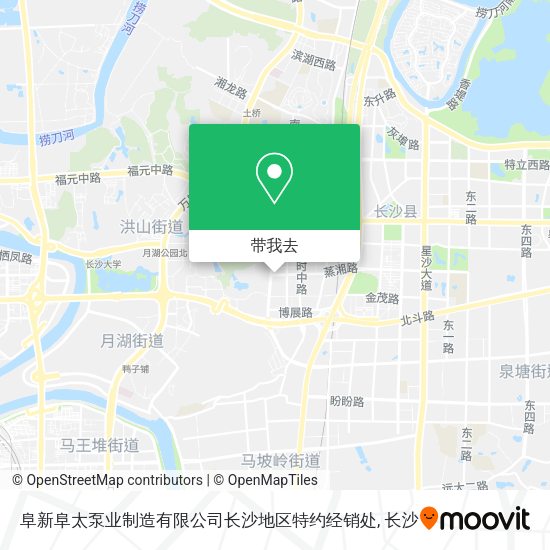 阜新阜太泵业制造有限公司长沙地区特约经销处地图