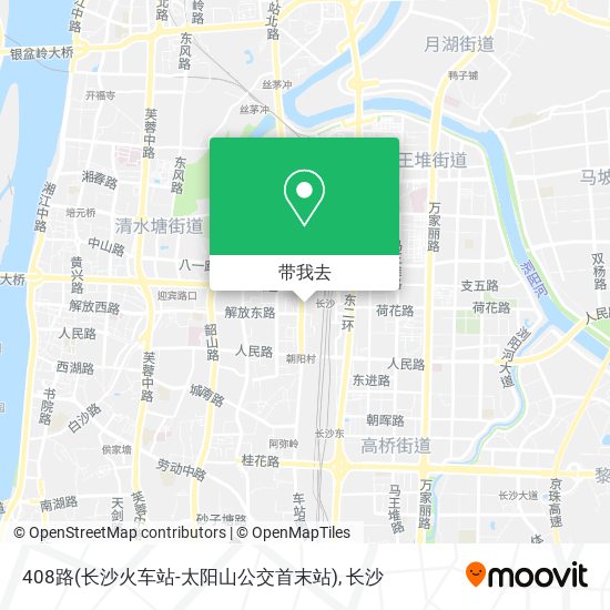 408路(长沙火车站-太阳山公交首末站)地图