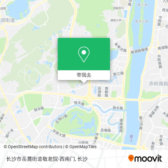 长沙市岳麓街道敬老院-西南门地图