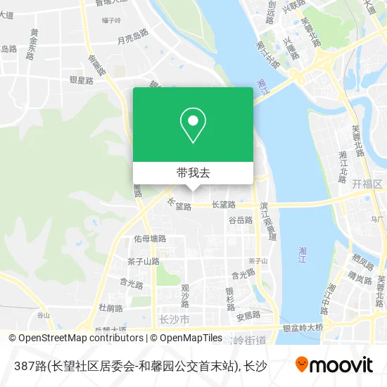 387路(长望社区居委会-和馨园公交首末站)地图