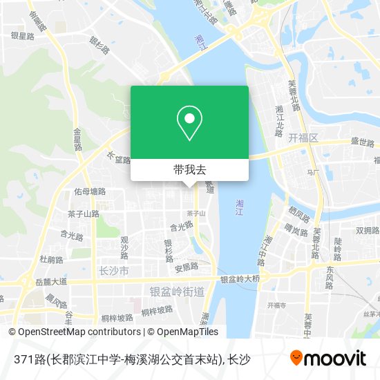 371路(长郡滨江中学-梅溪湖公交首末站)地图