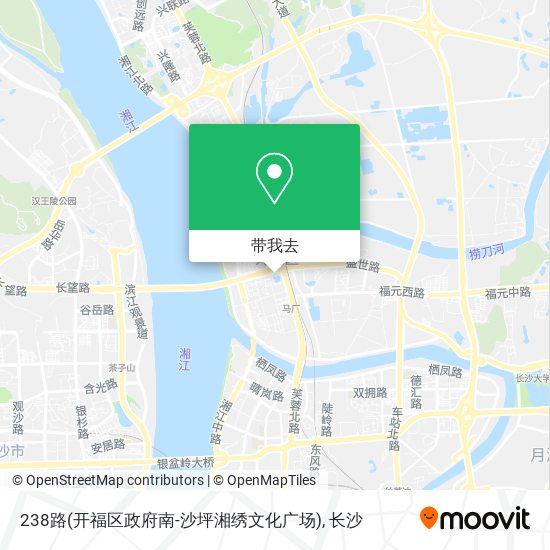 238路(开福区政府南-沙坪湘绣文化广场)地图