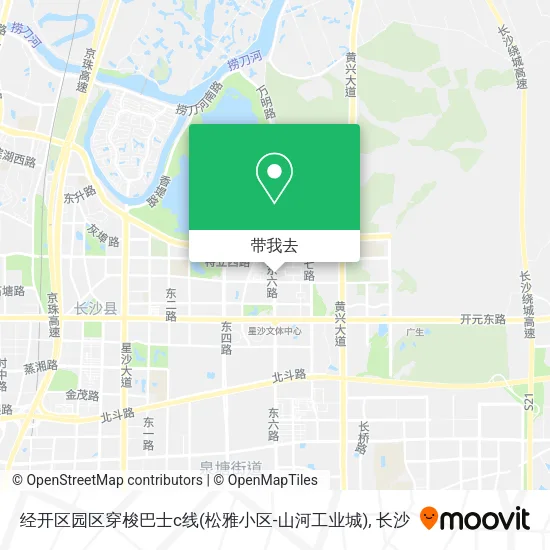 经开区园区穿梭巴士c线(松雅小区-山河工业城)地图