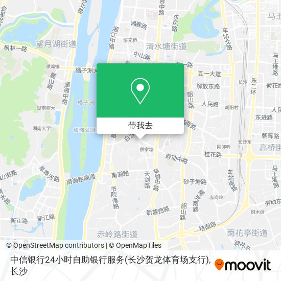 中信银行24小时自助银行服务(长沙贺龙体育场支行)地图