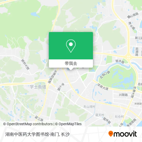 湖南中医药大学图书馆-南门地图