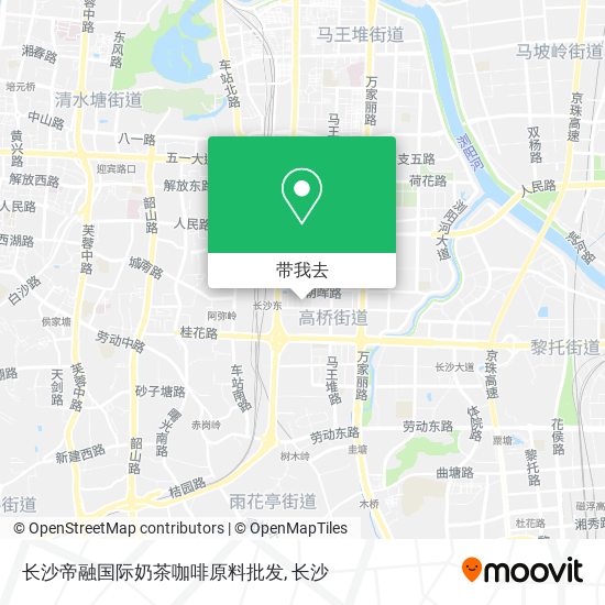 长沙帝融国际奶茶咖啡原料批发地图