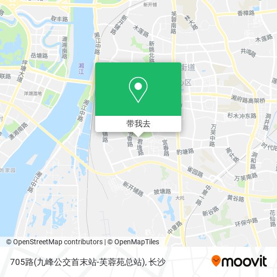 705路(九峰公交首末站-芙蓉苑总站)地图