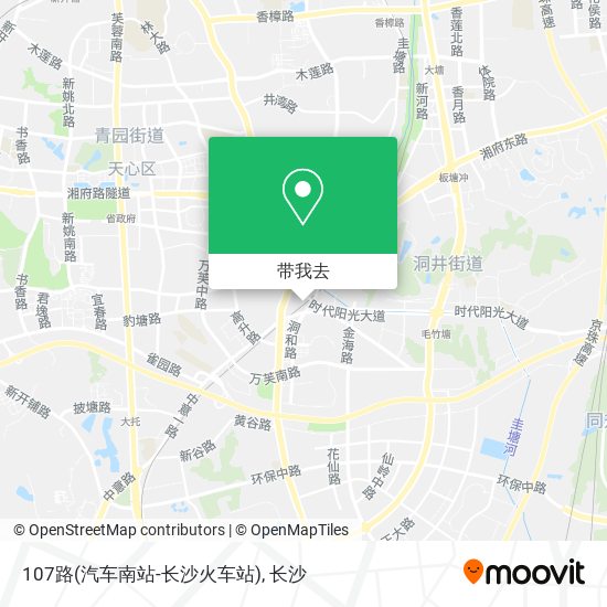 107路(汽车南站-长沙火车站)地图