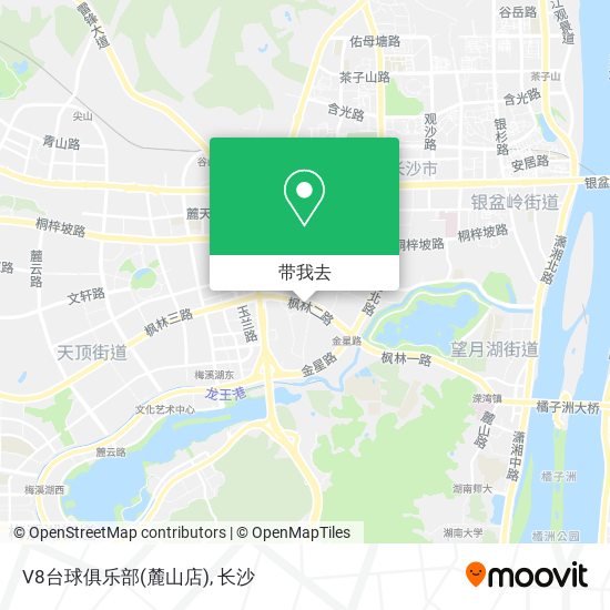 V8台球俱乐部(麓山店)地图