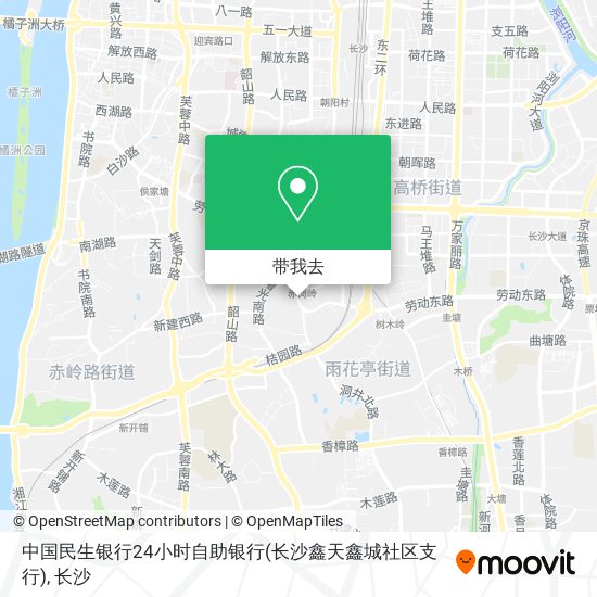 中国民生银行24小时自助银行(长沙鑫天鑫城社区支行)地图