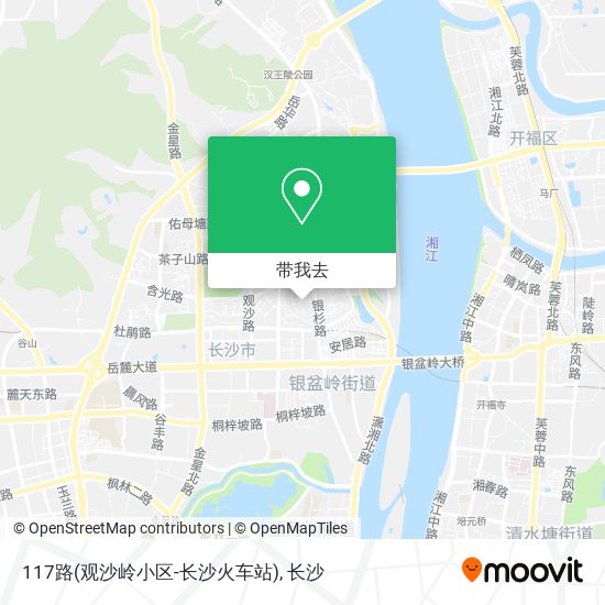 117路(观沙岭小区-长沙火车站)地图