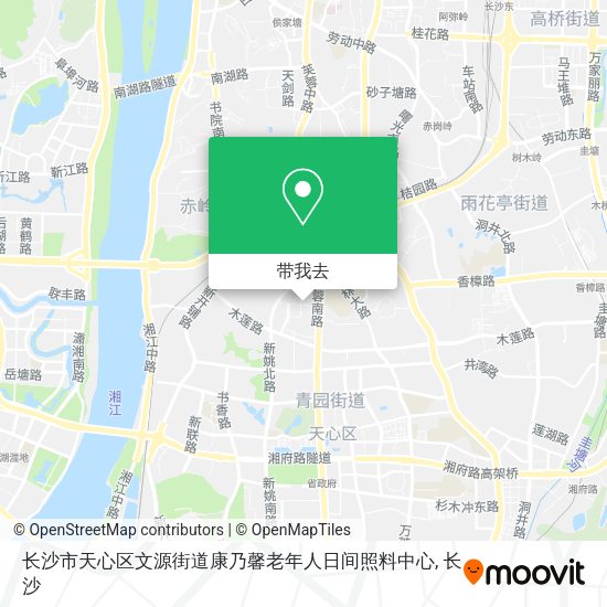 长沙市天心区文源街道康乃馨老年人日间照料中心地图