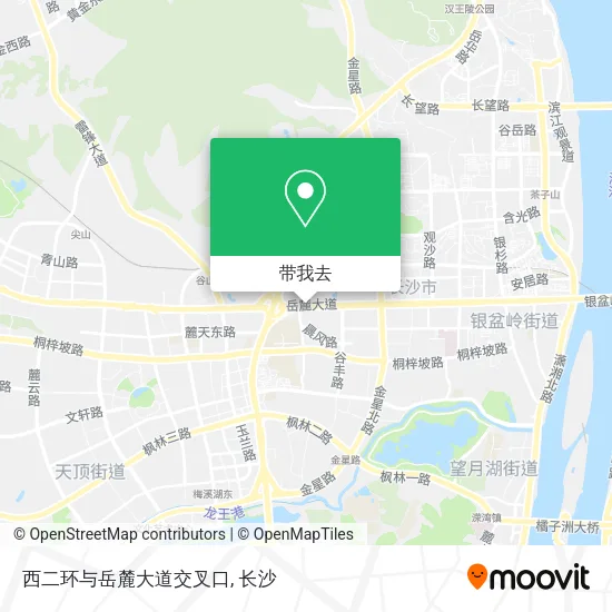 西二环与岳麓大道交叉口地图