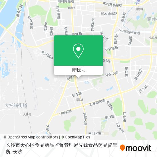 长沙市天心区食品药品监督管理局先锋食品药品督管所地图