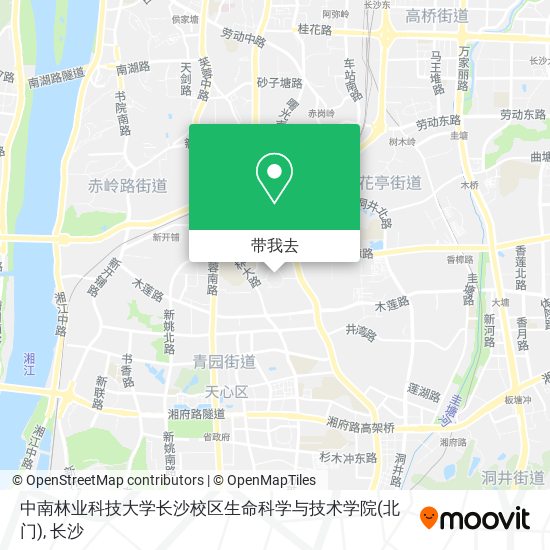 中南林业科技大学长沙校区生命科学与技术学院(北门)地图
