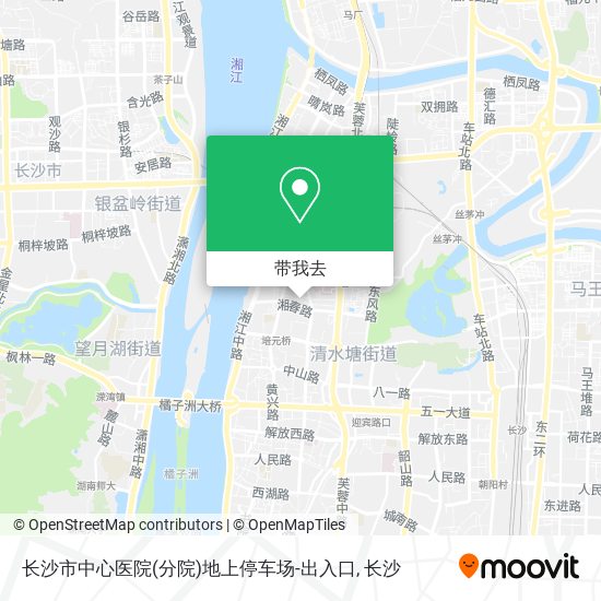 长沙市中心医院(分院)地上停车场-出入口地图