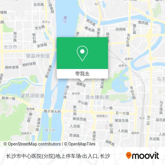 长沙市中心医院(分院)地上停车场-出入口地图