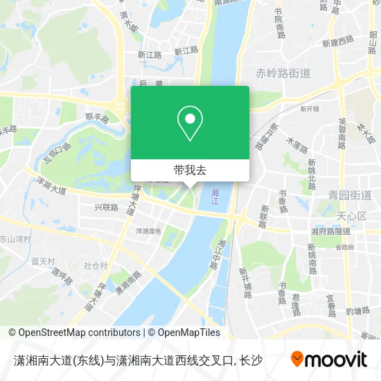 潇湘南大道(东线)与潇湘南大道西线交叉口地图