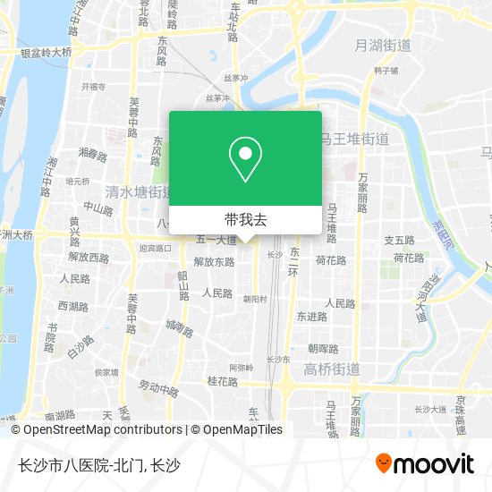 长沙市八医院-北门地图