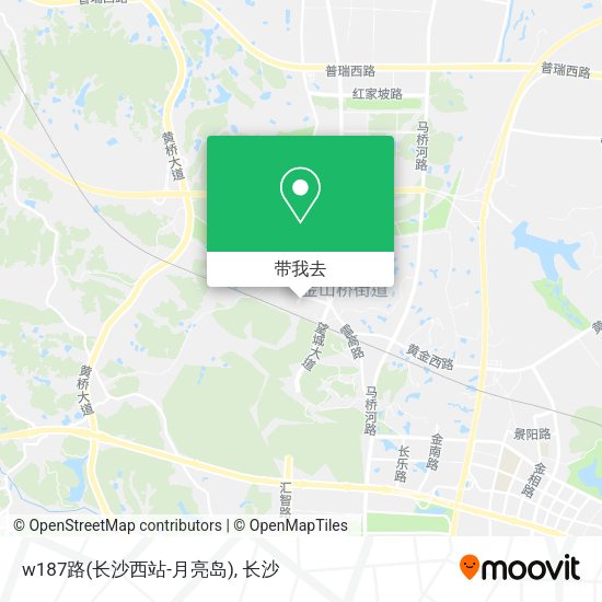 w187路(长沙西站-月亮岛)地图
