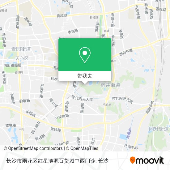 长沙市雨花区红星涟源百货城中西门诊地图