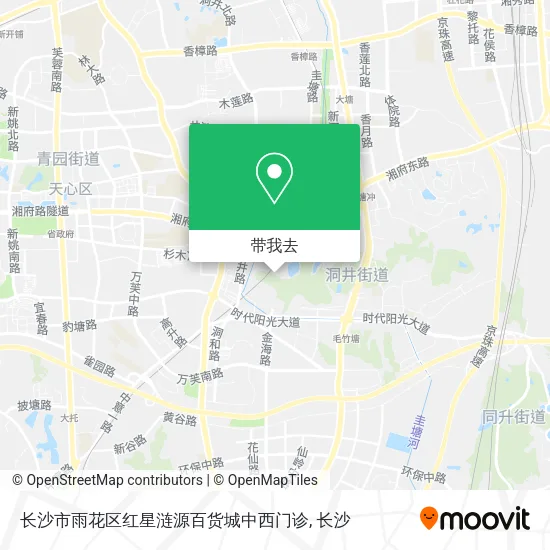 长沙市雨花区红星涟源百货城中西门诊地图