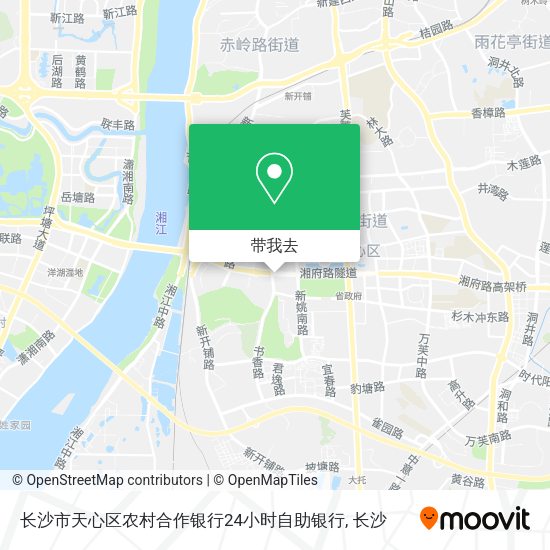 长沙市天心区农村合作银行24小时自助银行地图