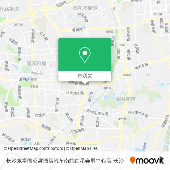 长沙东亭阁公寓酒店汽车南站红星会展中心店地图