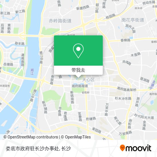 娄底市政府驻长沙办事处地图