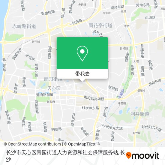 长沙市天心区青园街道人力资源和社会保障服务站地图