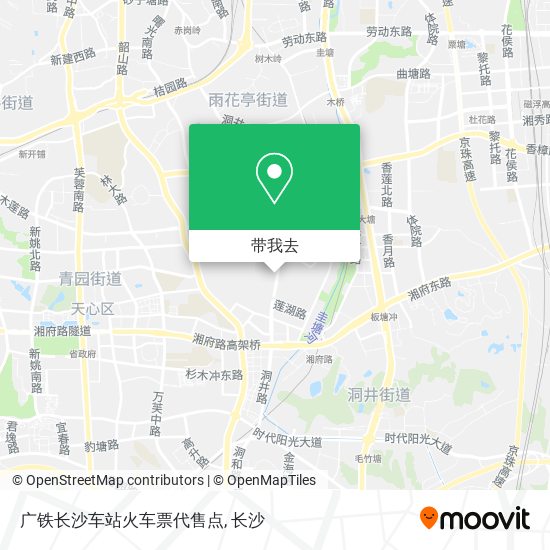 广铁长沙车站火车票代售点地图