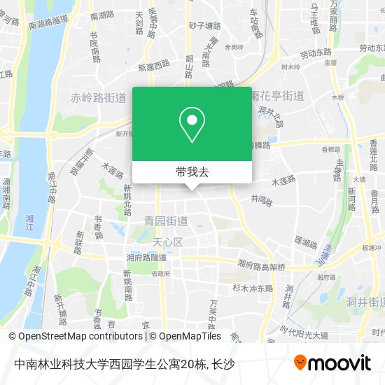 中南林业科技大学西园学生公寓20栋地图