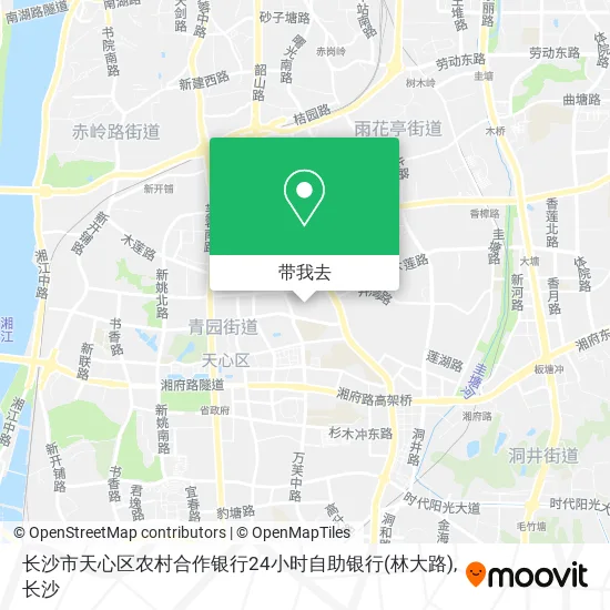 长沙市天心区农村合作银行24小时自助银行(林大路)地图