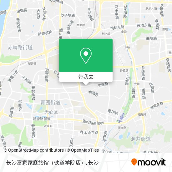 长沙富家家庭旅馆（铁道学院店）地图