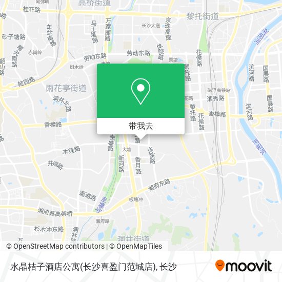 水晶桔子酒店公寓(长沙喜盈门范城店)地图
