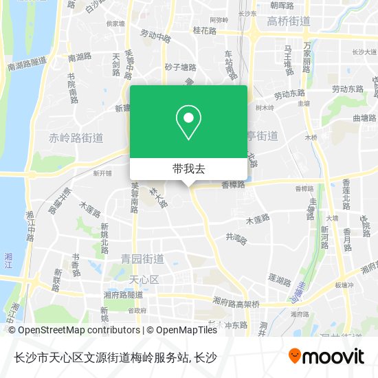 长沙市天心区文源街道梅岭服务站地图