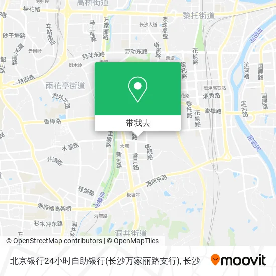 北京银行24小时自助银行(长沙万家丽路支行)地图