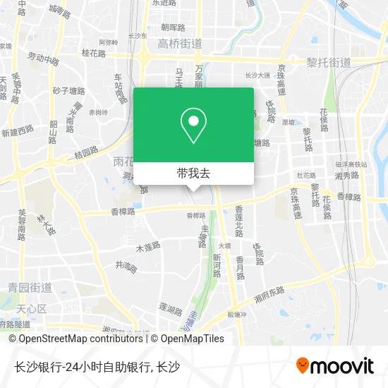 长沙银行-24小时自助银行地图