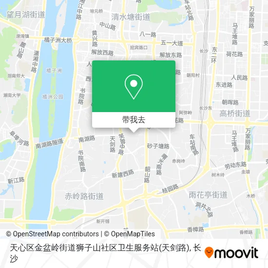 天心区金盆岭街道狮子山社区卫生服务站(天剑路)地图