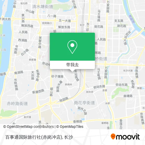 百事通国际旅行社(赤岗冲店)地图