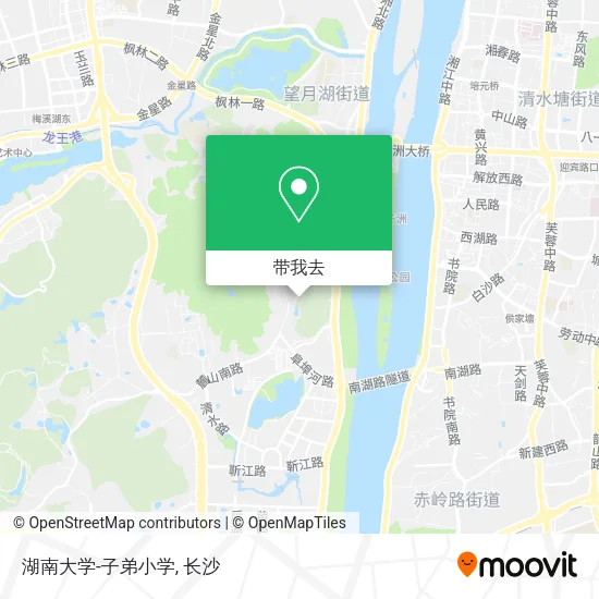 湖南大学-子弟小学地图