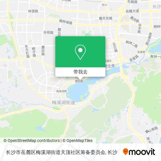 长沙市岳麓区梅溪湖街道天顶社区筹备委员会地图